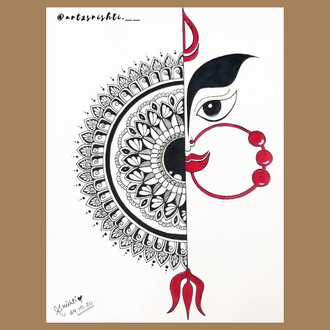 Maa Durga Mandala Art